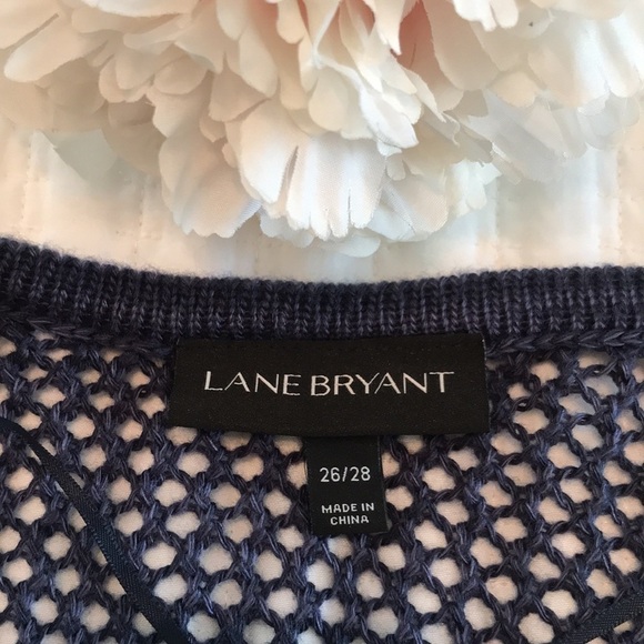 Lane Bryant Open Stitch Open Front Crochet Knit Navy Blue Cardigan Size 26/28 - Picture 6 of 12